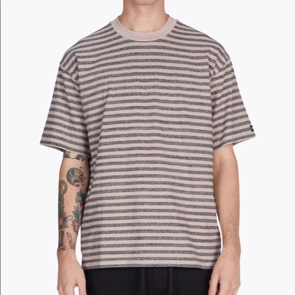 Zanerobe Stripe Box Tee in Quartz Charcoal Marble